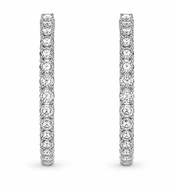 Diamond Inside Out Hoops in White Gold (152-00375)