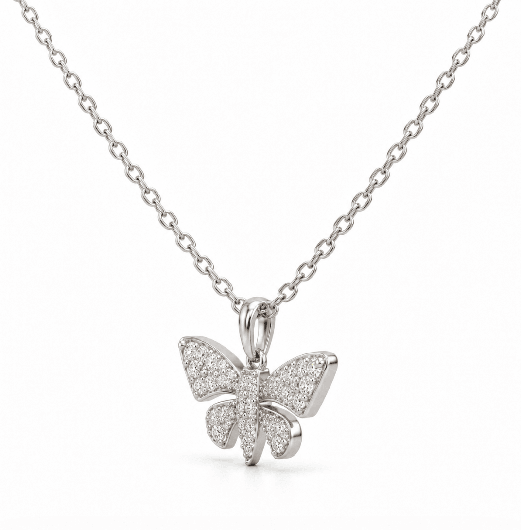 Dragon Fly Pendant White Gold (160-33893)