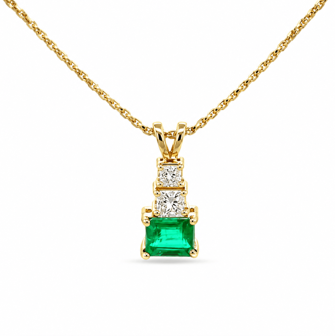 Drop Emerald Pendant in Yellow Gold (230-01484)