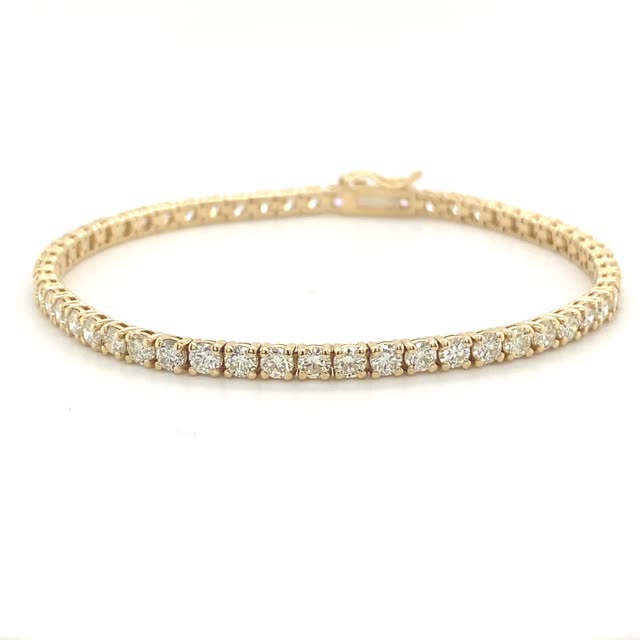 Yellow Gold Tennis Bracelet with Diamonds - My Store