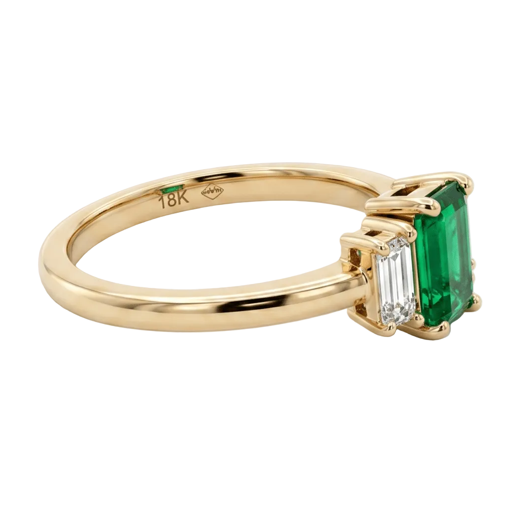 Emerald & Diamond Baguette Ring (200 - 33164)