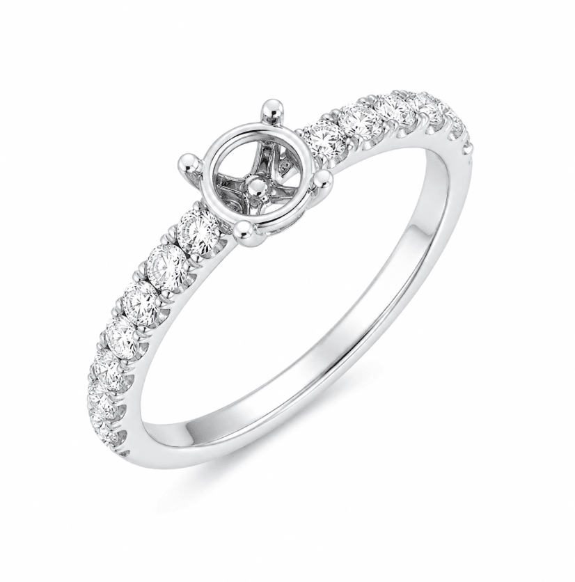 Engagement Ring in White Gold(140-00911)