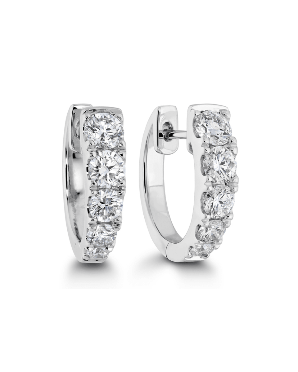 ESSENTIALS GRADUATED Diamond HUGGIES in White Gold (152-33298)