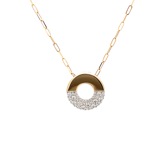 Round Diamond Pendant in Yellow Gold (160-33204)