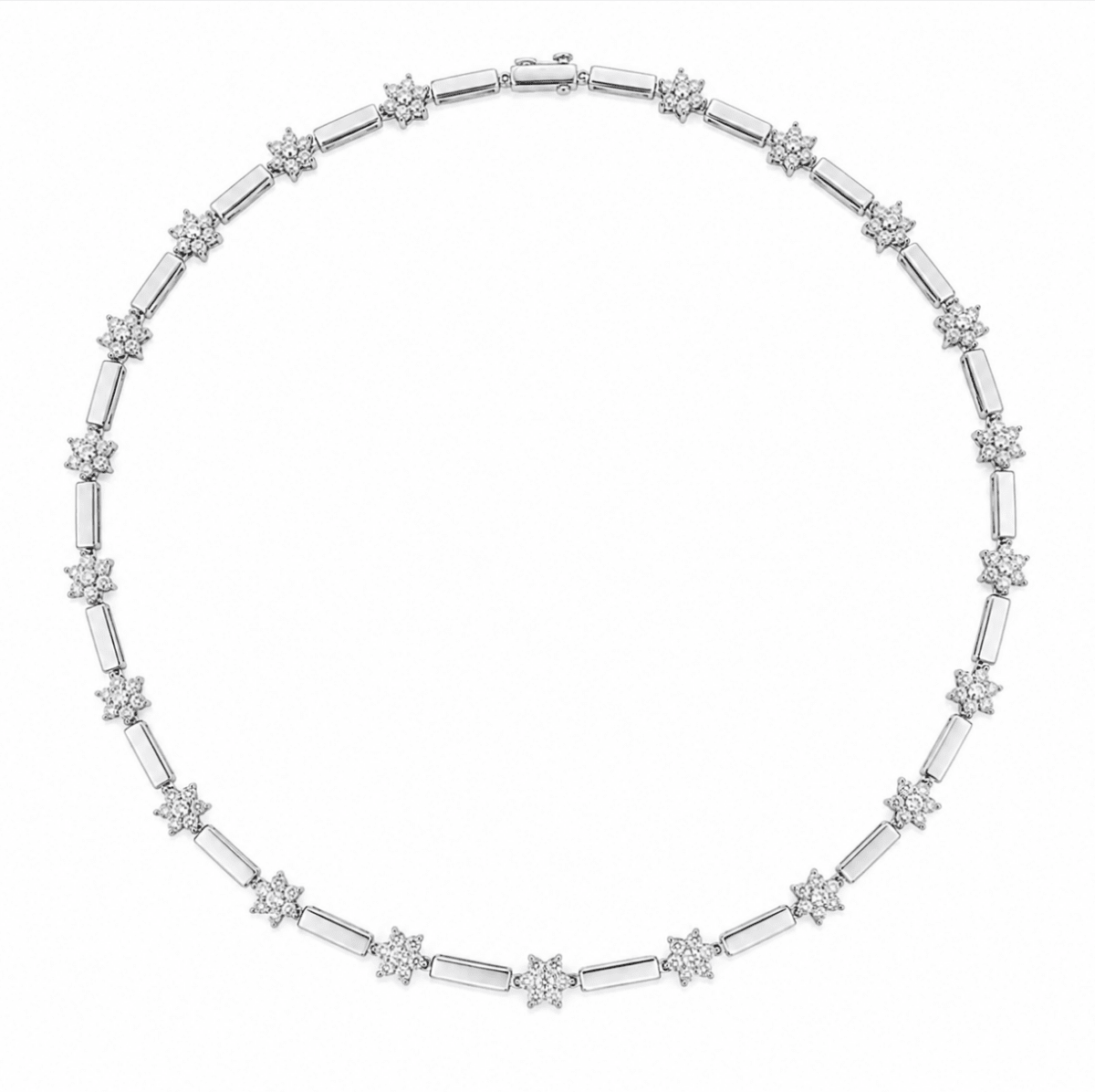 Flower Diamond Necklace in White Gold (165-33420)