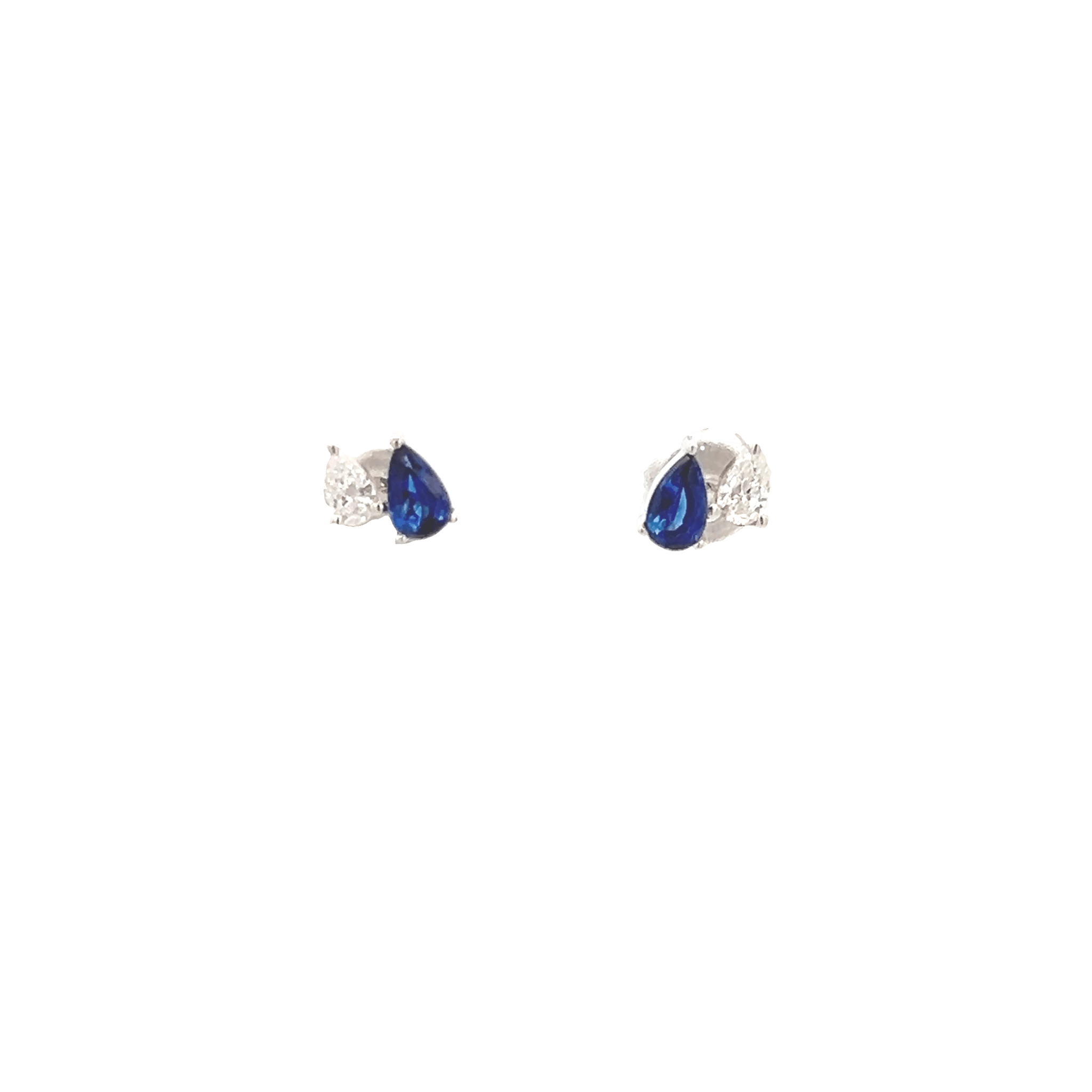 Frederick Sage Round Sapphire and Diamond Stud Earrings in 18K White Gold (0.54ct)
