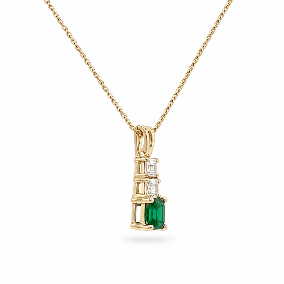 Free Form Emerald Pendant in Yellow Gold (230-01483)