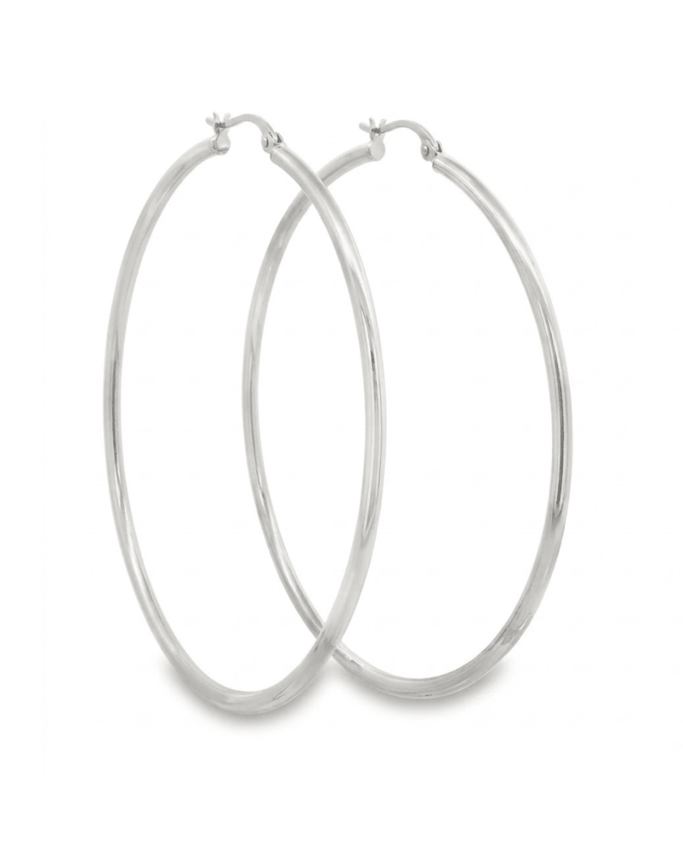 Gold Hoop Earrings in White Gold (425-33370)