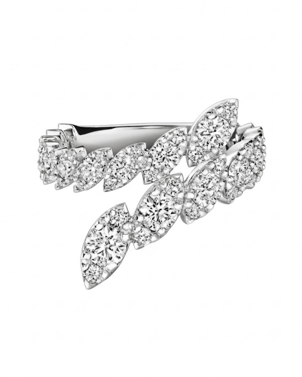 Hearts On Fire Bypass Fashion Ring in White Gold (130-33240)