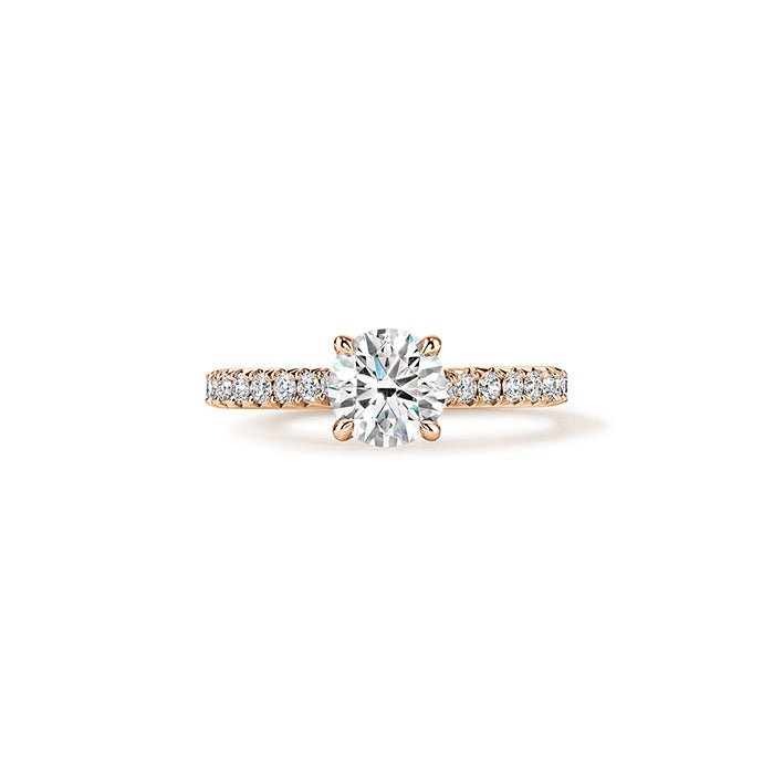 Hearts On Fire Cathedral Solitaire Engagement Ring with Diamond Band in 18K Yellow Gold (1.37ctw)