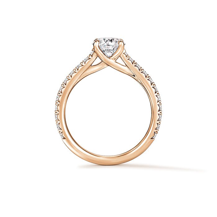Hearts On Fire Cathedral Solitaire Engagement Ring with Diamond Band in 18K Yellow Gold (1.37ctw)