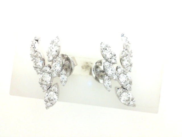 Hearts On Fire Decorative Bypass Earrings in 18K White Gold (2.61ct)