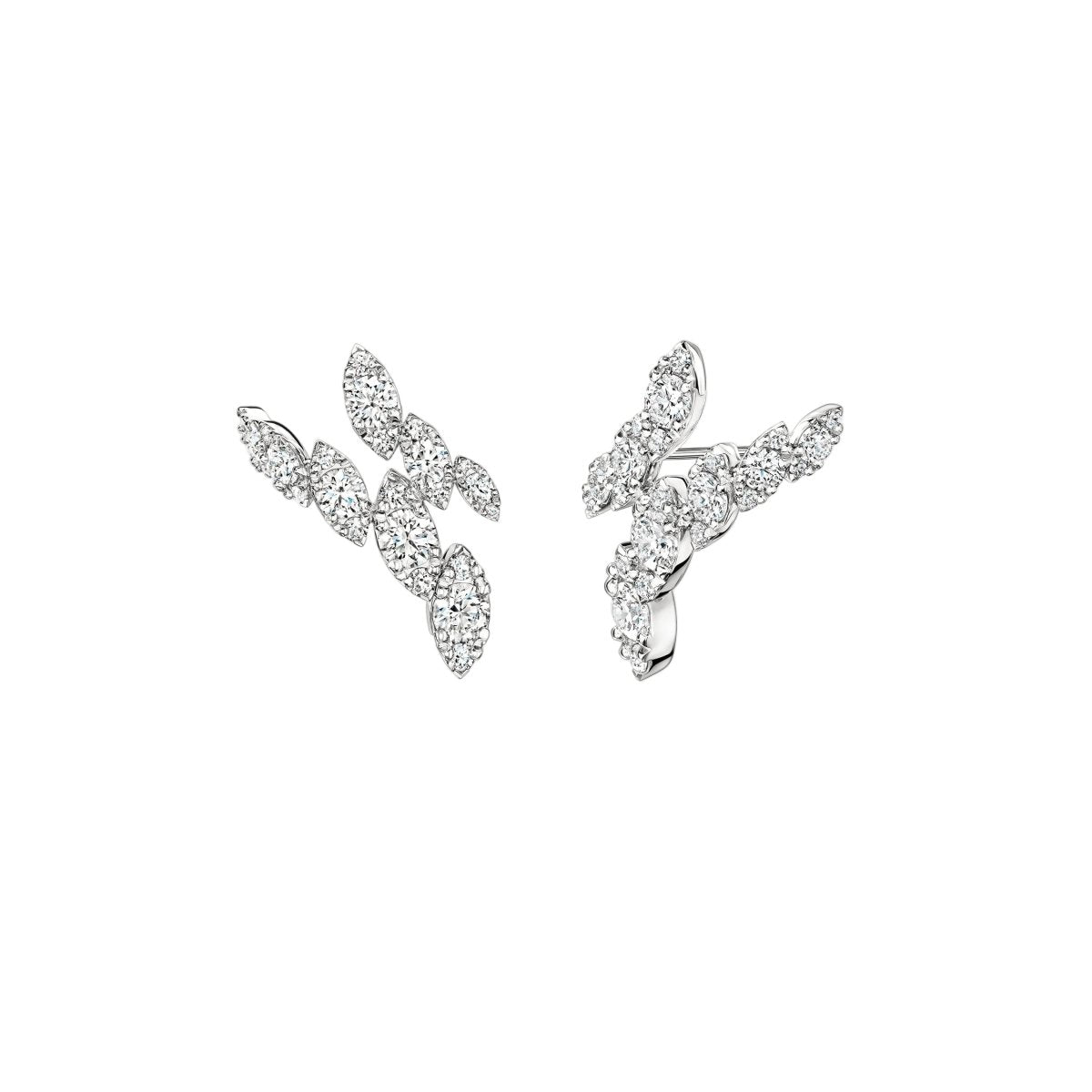 Hearts On Fire Decorative Bypass Earrings in 18K White Gold (2.61ct)