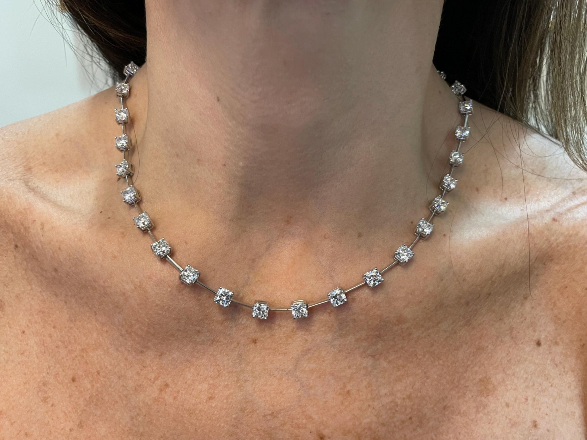 Hearts On Fire Dream Project Line Necklace in 18K White Gold (23.93ct)