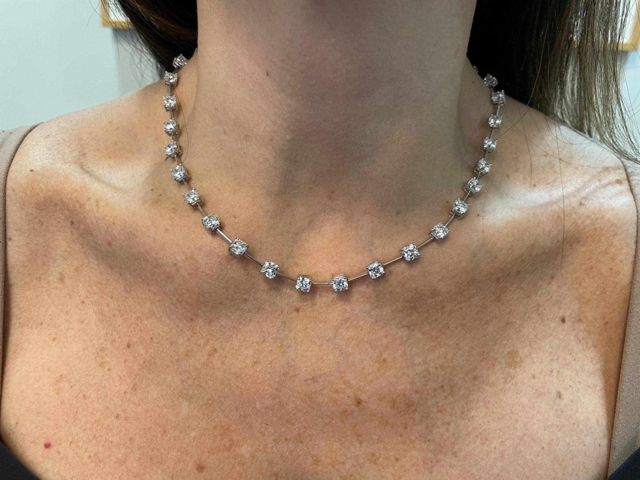 Hearts On Fire Dream Project Line Necklace in 18K White Gold (23.93ct)