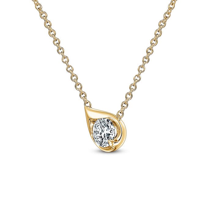 Hearts On Fire Free Form Pendant with 0.52ct Hearts On Fire Cut Diamond in 18K Yellow Gold (0.52ct)