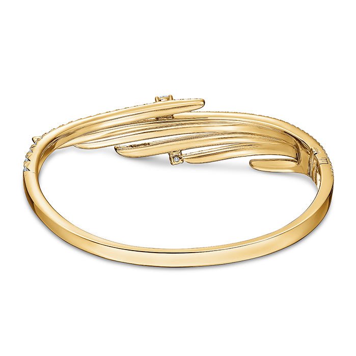 Hearts On Fire French Cut Pave Bangle Bracelet in 18K Yellow Gold (4.8ct)