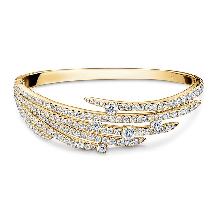 Hearts On Fire French Cut Pave Bangle Bracelet in 18K Yellow Gold (4.8ct)