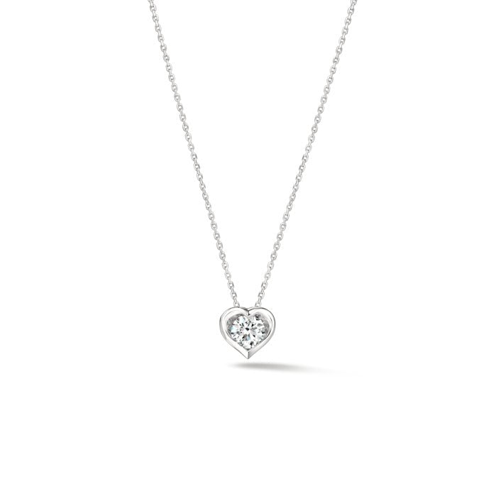 Hearts On Fire Heart Shaped Single Pendant Necklace in 18K White Gold (0.25ct)