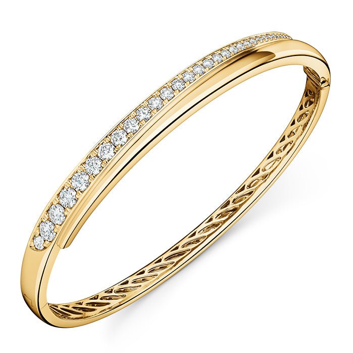 Hearts On Fire Hearts On Fire and G/H Vs2 Diamond Crossover Bangle Bracelet in 18K Yellow Gold (1.15ctw)