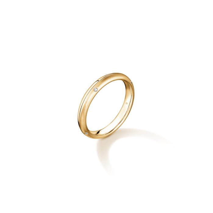 Hearts On Fire Love Satin Finish Wedding Band in 18K Yellow Gold (0.04ct)