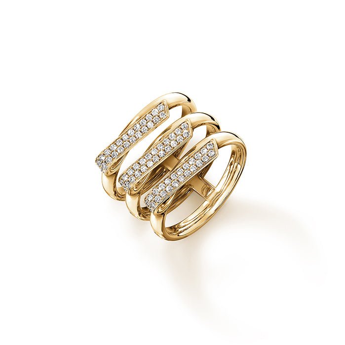 Hearts On Fire Pavé Inside/Out Trio Ring in 18K Yellow Gold (0.61ct)