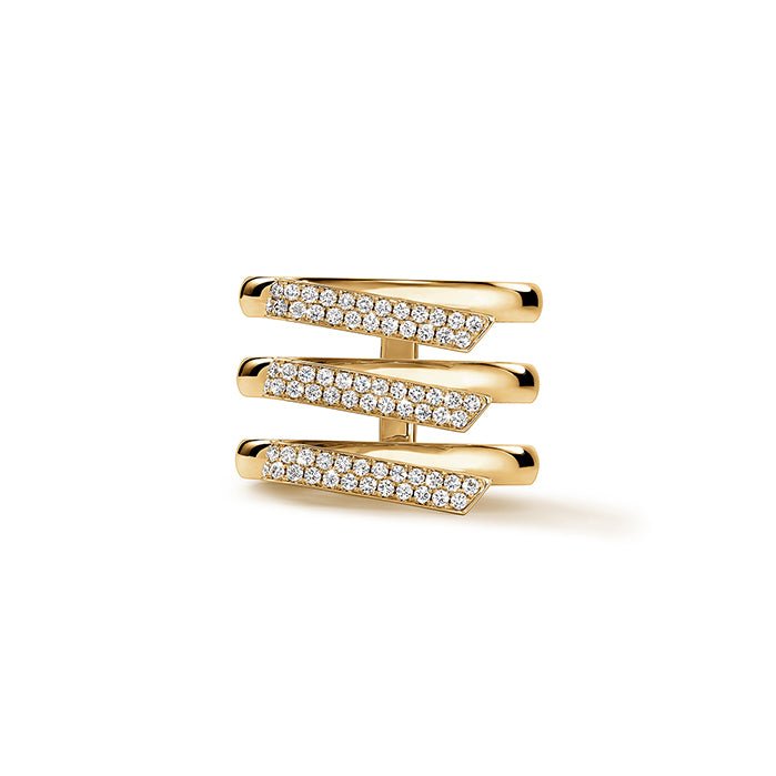 Hearts On Fire Pavé Inside/Out Trio Ring in 18K Yellow Gold (0.61ct)