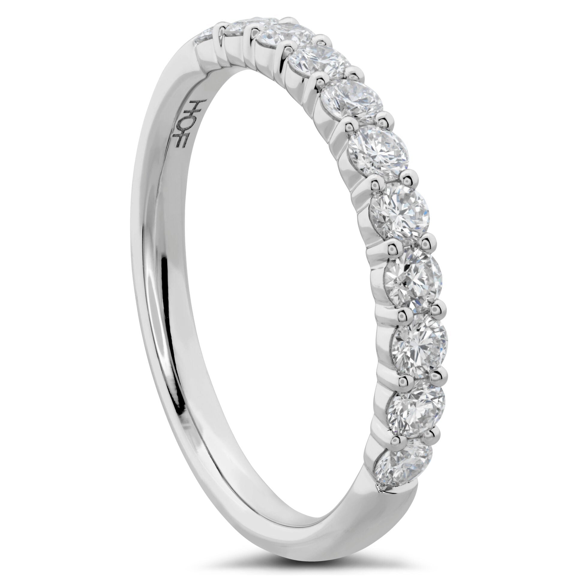 Hearts On Fire Platinum Half Way Wedding Band with 1.03ct Hearts On Fire Cut Diamonds in Platinum