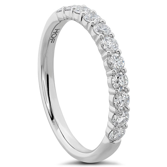 Hearts On Fire Platinum Half Way Wedding Band with 1.03ct Hearts On Fire Cut Diamonds in Platinum