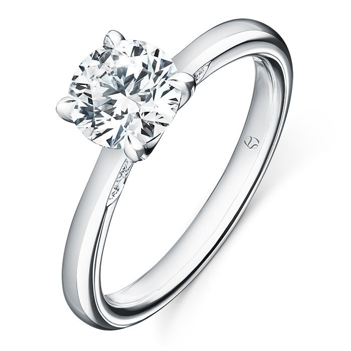 Hearts On Fire Round Diamond Contemporary Engagement Ring in Platinum (1.12ctw)