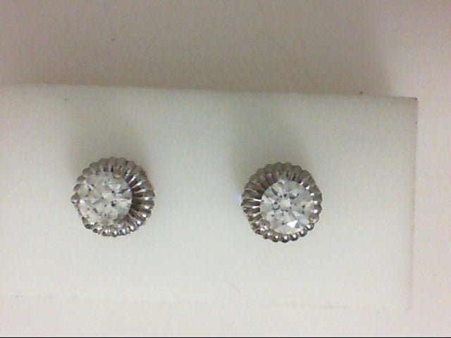 Hearts on Fire Round Diamond Solitaire Stud Earrings in 18K White Gold (1.51ct)