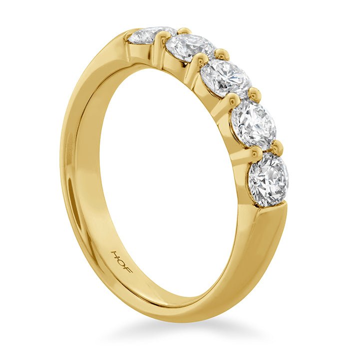 Hearts On Fire Signature 5 Stone Wedding Band in 18K Yellow Gold (0.48ct)