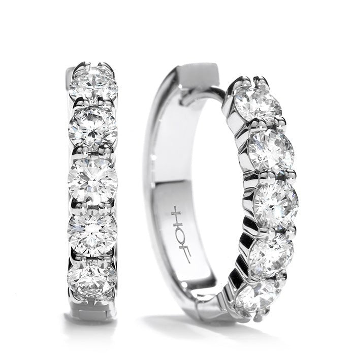 Hearts On Fire Small Hoop Earrings with Hearts On Fire Cut Diamonds in 18K White Gold (0.99ctw)