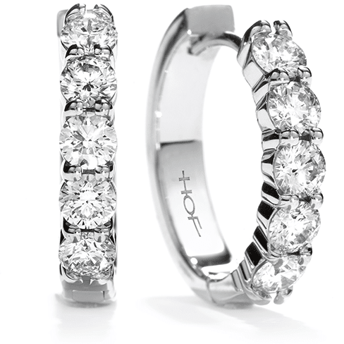 Hearts On Fire Small Hoop Earrings with Hearts On Fire Cut Diamonds in 18K White Gold (0.99ctw)