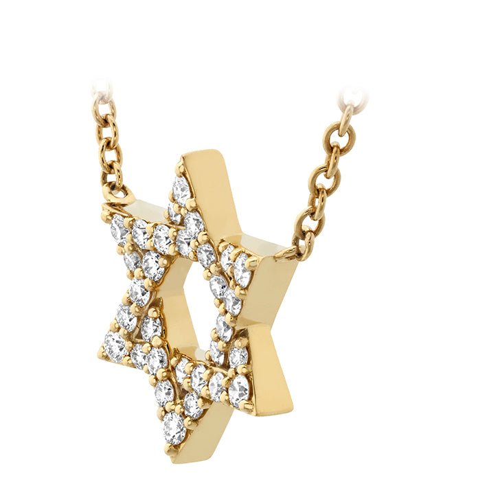 Hearts On Fire Star Of David Pendant Necklace with Hearts On Fire Cut G/H Vs2 Diamonds in 18K Yellow Gold (0.18ctw)