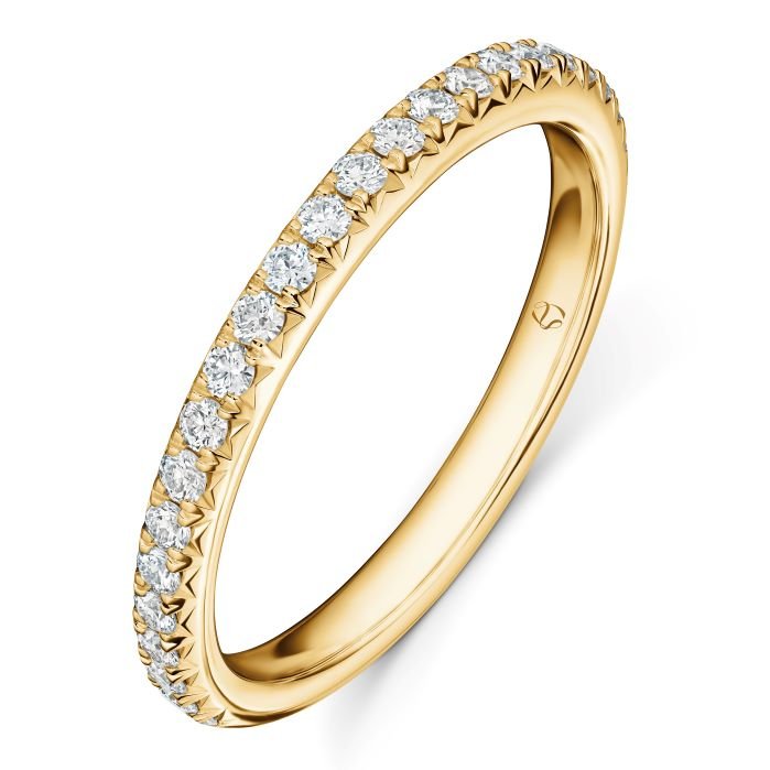 Hearts On Fire Three Quarters Wedding Band With 0.34ct Hearts On Fire Cut Diamonds in 18K Yellow Gold (0.34ctw)