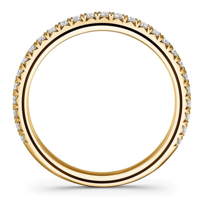 Hearts On Fire Three Quarters Wedding Band With 0.34ct Hearts On Fire Cut Diamonds in 18K Yellow Gold (0.34ctw)