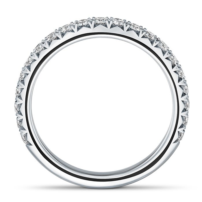 Hearts On Fire Three Quarters Wedding Band with French Cut Pave in Platinum (0.56ctw)