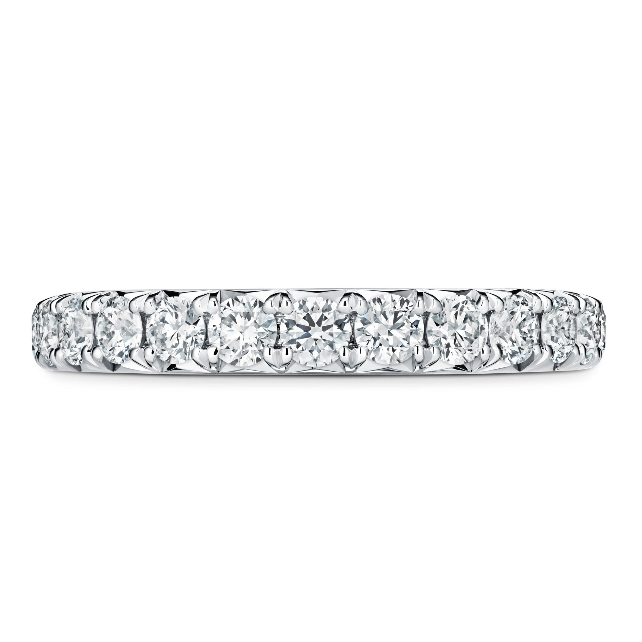 Hearts On Fire Three Quarters Wedding Band with French Cut Pave in Platinum (0.56ctw)