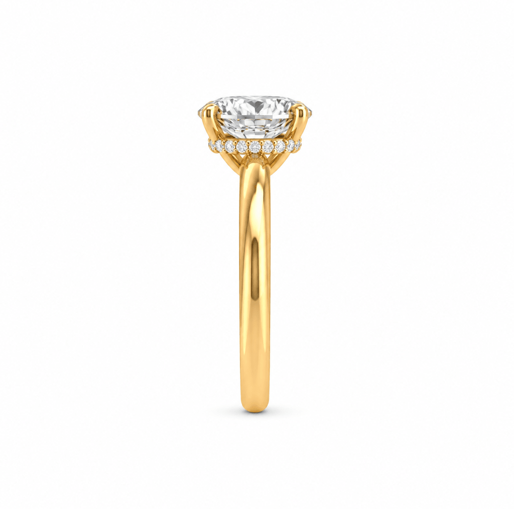 Hidden Halo Oval Yellow Diamond Engagement Ring (100-33849)