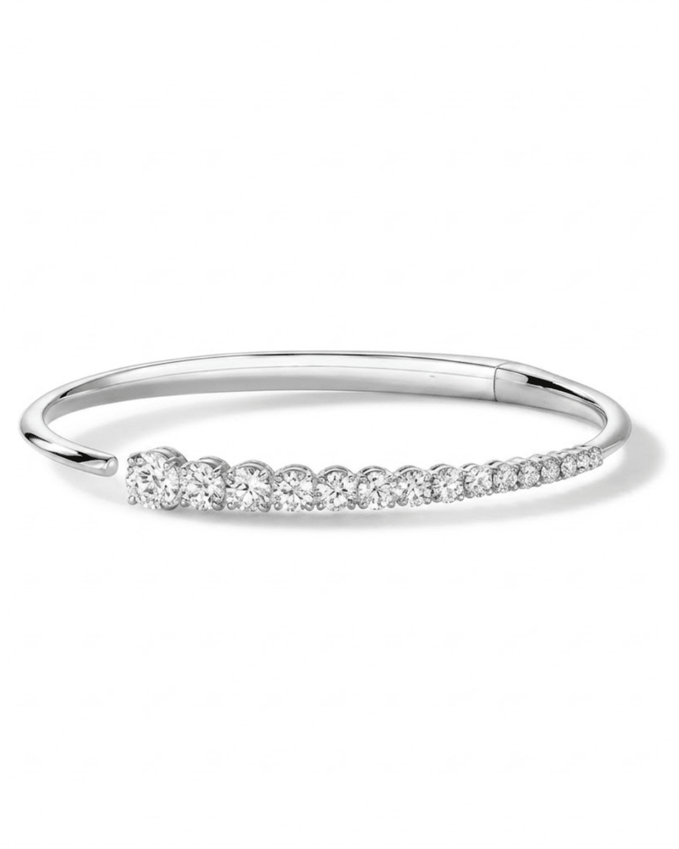 Icicle Collection Diamond Bangle in White Gold (170-00867)