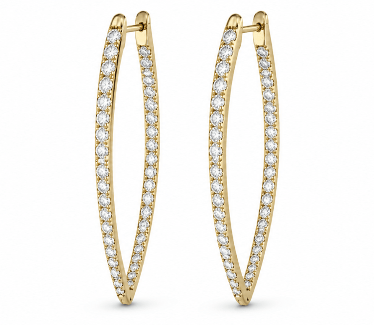 Imperial Diamond Hoop Earrings in Yellow Gold (152-33332)