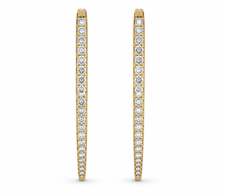 Imperial Diamond Hoop Earrings in Yellow Gold (152-33332)