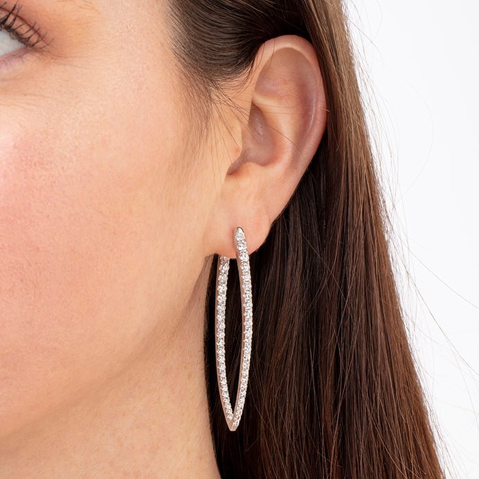 Imperial Diamond Hoops in White Gold (152-33333)