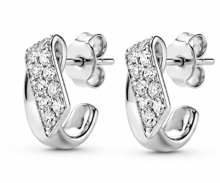 Inside/Out Diamond Flip Earrings in White Gold (152-00475)