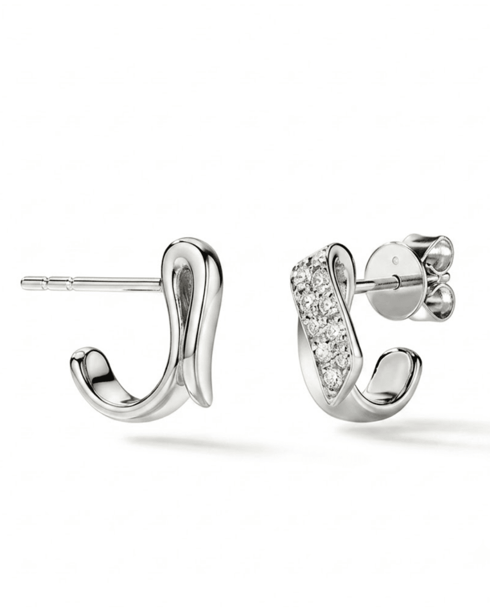 Inside/Out Diamond Flip Earrings in White Gold (152-00475)