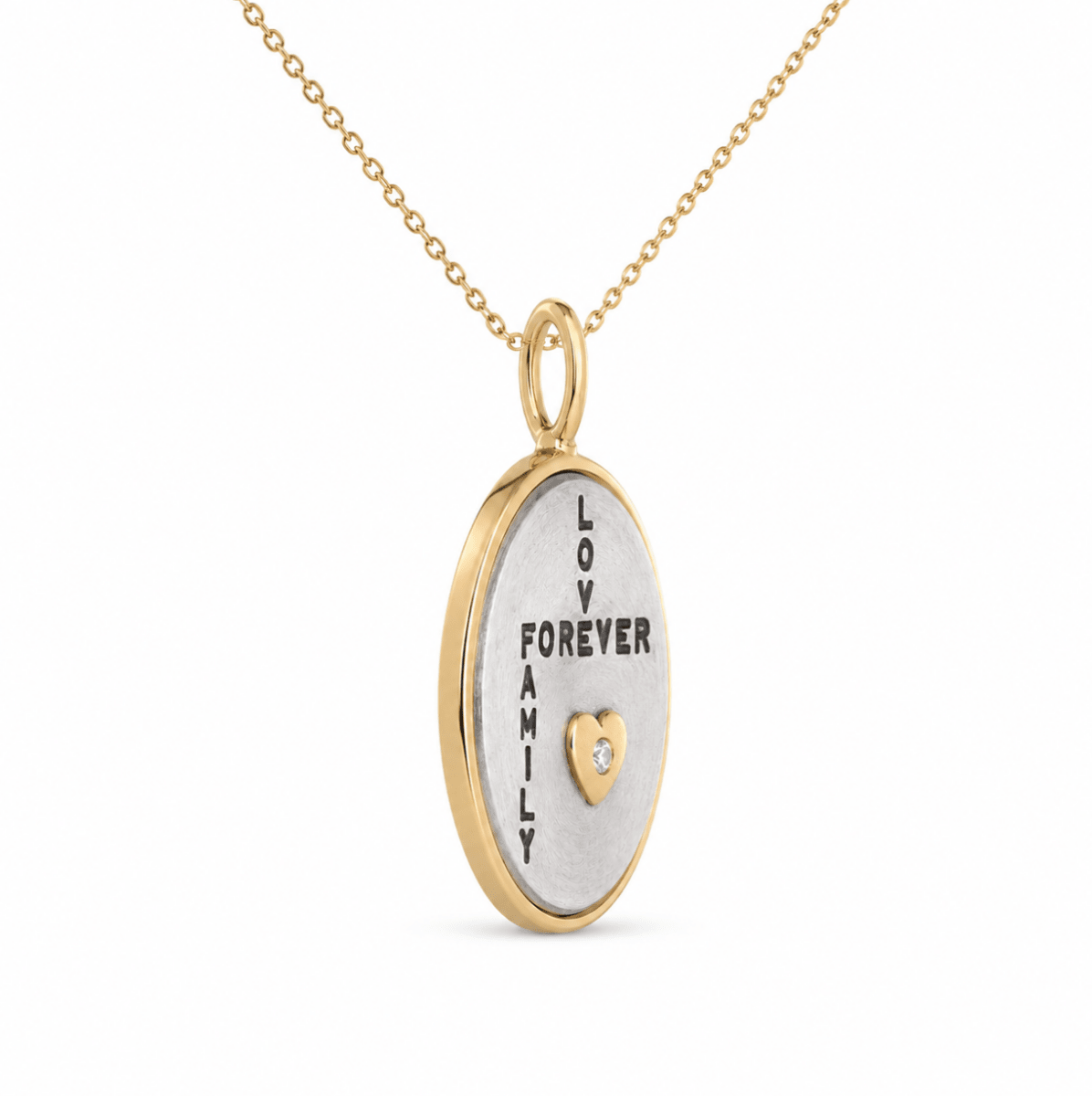 Love Forever Family Pendant in Sterling Silver and Yellow Gold (435-00735)