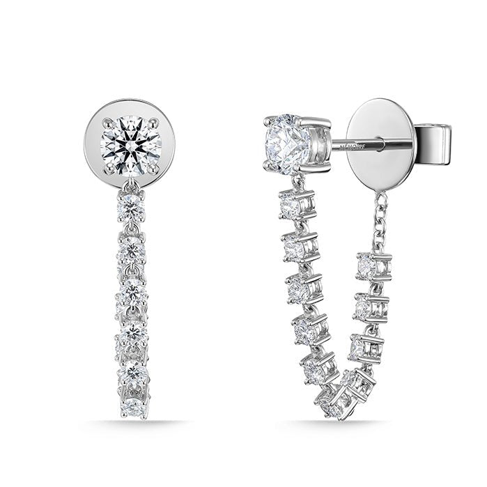 Memoire Essentials Draped Stiletto Diamond Necklace in 18K White Gold (1.04ct)