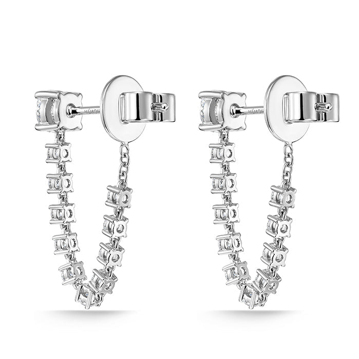 Memoire Essentials Draped Stiletto Diamond Necklace in 18K White Gold (1.04ct)