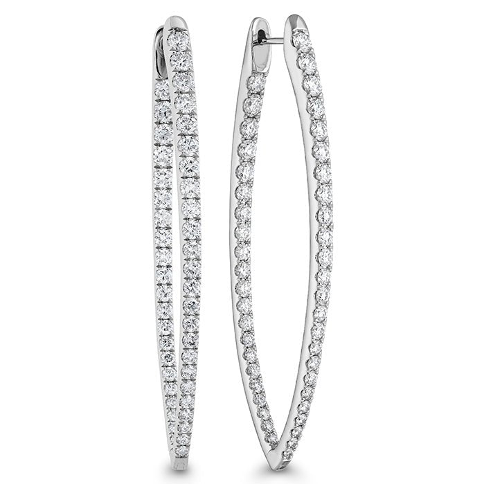 Memoire Imperial Diamond Hoop Earrings in 18K White Gold (3.38ct)